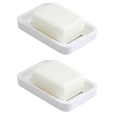 Villette 簡約排水肥皂架, 白色, 2個