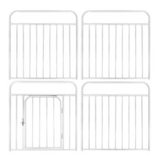狗狗圍欄柵欄室內寵物圍欄, 60 x 60cm, 白色, 4片