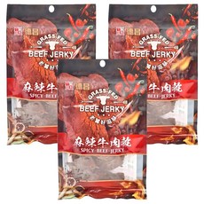 德昌 麻辣牛肉乾 草飼好滋味, 100g, 3包