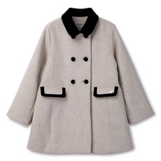 renoma kids 女童撞色領毛呢大衣 R2511C05039120, 燕麥色