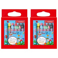 STABILO 思筆樂 三角油性粉蠟筆, 12色, 2盒
