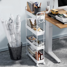 SUNEWZ 家用移動式縫隙推車 4層, 白色