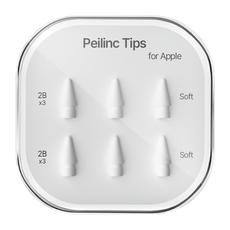 Peilinc Apple Pencil 1 / 2 / 3 代 相容筆尖 2B 6入, 1個, 白色