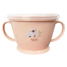 tgm 矽膠抗菌零食杯 附蓋子 防脫落矽膠膜, 珊瑚粉, 1個