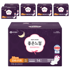 좋은느낌 오리지널 생리대 33cm, 오버나이트, 14개입, 6개