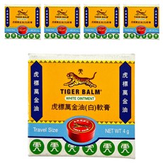 TIGER BALM 虎標 萬金油軟膏 白色 2歲以上, 5盒, 4g