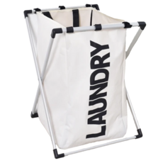 Craftsman In Storage 收納職人 日式簡約鋁合金牛津布超大容量整理收納籃/洗衣籃/髒衣籃, 米白色