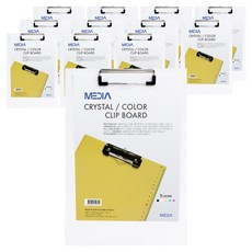 MEDIA 水晶彩色板夾 A4, 白色, 12個
