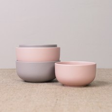 보울보울 레트로라인, 파우더핑크+애쉬그레이, 공기 2p + 대접 2p, 1세트