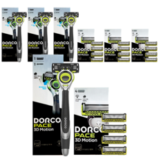 DORCO 多可樂客 Pace 3D 動感刮鬍刀組, 4套, 刮鬍刀 + 5入刀片