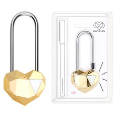 ZARKER 韓國產愛心造型鑰匙鎖 金色, 1個