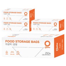 O'price 保鮮袋 中 25cm x 35 cm, 4個, 中(M), 250入