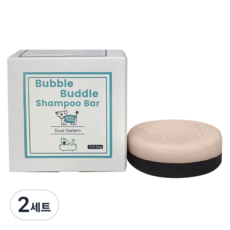 버블부들 투톤 목욕용 강아지 샴푸바 + 거품망 세트, 100g, 2세트