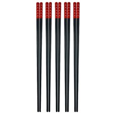 PLUS PERFECT 理想 黑金鋼筷, 5雙筷子, 紅鑽色, 1組