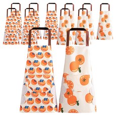 Allwaily 日常防水 PVC 擦手巾 繞頸式 圍裙 2件組 TSP1514, 6套, 混合色