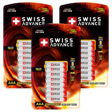 Swiss Advance 鹼性AAA電池, 8入, 3個