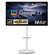 더함 4K UHD QLED 144Hz 돌비 AI 구글 3.0 게이밍프로 스마트 TV + 삼탠바이미 세트, 165cm(65인치), UA651QLED SMART CINEMA144 24C1(TV), MS64-241L-W(삼탠바이미), 스탠드형, 방문설치