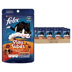 PURINA FELIX Play Tubes 香酥捲, 雞肉 + 雞肝, 50g, 16包