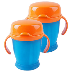 LoveBee 防漏雙柄360度水杯, 藍色, 2個