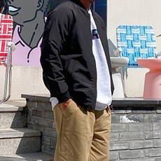 5LARGE 大尺碼基本款落肩寬鬆防水飛行夾克