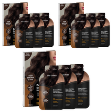 디어쿠페아 헤어 컬러 샴푸 3회분, 딥 브라운, 3개