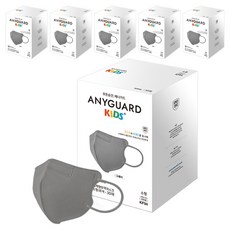 ANYGUARD 童款立體C型口罩 KF94 S號, 30片, 6盒, 灰色