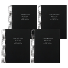 톡톡팬시 인덱스 심플 스프링노트, 블랙, 4개