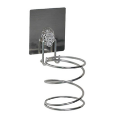 KM生活 日式簡約無痕不銹鋼魔力貼吹風機架, 直徑8cmx高14cm, 可承重5kg, 1個, LT-82011