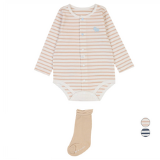 에뜨와 신생아용 토르티 ST 면 바디수트 + 양말 선물포장 세트 + 쇼핑백