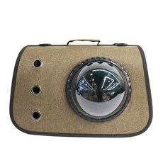 鸚鵡透明窗高級布質外出提籠 (所有鸚鵡適用), 棕色, 1個