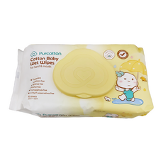 Purcotton 全棉時代 100%純棉嬰兒柔濕巾 20 x 15cm, 80張, 1包