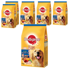 Pedigree 寶路 成犬專用 乾糧, 雞肉+蔬菜, 1.5kg, 6袋