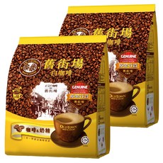 OLDTOWN WHITE COFFEE 舊街場白咖啡 咖啡&奶精 即溶咖啡飲品, 馬來西亞怡保白咖啡, 口感如絲綢般滑順, 榛果口味, 25g, 15條, 2袋