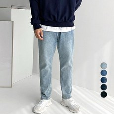 Meosidda 男士半寬隱形鑲邊牛仔褲