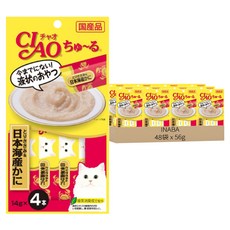 INABA CIAO 啾嚕 肉泥, 雞肉 + 日本蟹, 56g, 48袋