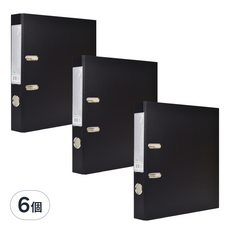 ECO Chungwoon 環保D型A4活頁夾 3孔 7cm, 黑色, 6個