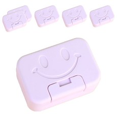 喵汪森林 攜帶式肥皂盒 笑臉款 6個 紫色 可愛 旅行必備