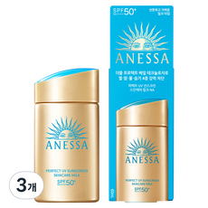 아넷사 퍼펙트 UV 선스크린 스킨케어 밀크 NA SPF50+ PA++++, 60ml, 3개