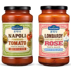 폰타나 파스타소스 나폴리 뽀모도로 토마토 600g + 롬바르디아 생크림 앤 갈릭 로제 600g, 1세트, 1.2kg