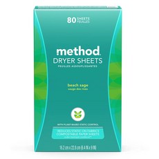 method 香氛柔軟烘衣片, 海藍鼠尾草, 80片, 1盒
