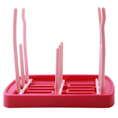 小麥購物 可折疊瀝水晾乾奶瓶架/瀝水架 L2455, 奶瓶晾乾架, 粉色