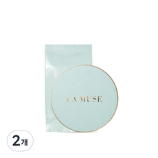 라뮤즈 실크핏 비비 커버 쿠션 파운데이션 14g 본품 + 리필, 21호 라이트베이지, 2개