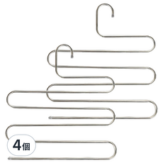 葉子小舖 耐重不鏽鋼五件式S型褲架 - 33x36.2cm 銀色, 4個