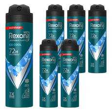 Rexona 蕊娜 72H 制汗爽身噴霧 勁酷冰爽, 6個, 135ml