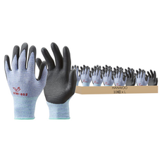 HANWOO NBR 塗層手套 HW-602, 藍色, 黑色, 10組