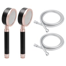 알루미늄 샤워헤드 로즈골드+ pvc 줄 2m 세트, 2개