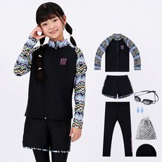 AQUATICA 童款拉鍊式泳裝+泳褲+泳鏡組合 AQA333