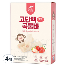 리틀스푼 고단백 곡물바, 4개, 40g, 딸기맛