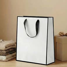 마메 쇼핑백 세로형, C 화이트라인, 10개