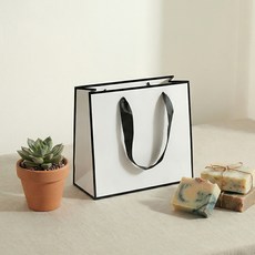 마메 쇼핑백 가로형, C 화이트라인, 10개